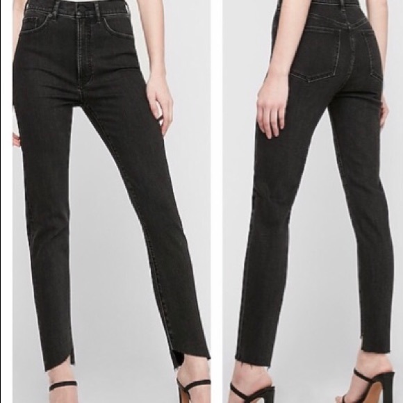 🔥Super High Waisted Raw Hem Slim Ankle Jeans - Picture 8 of 9